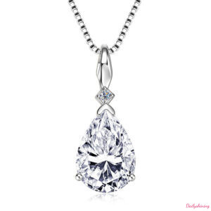 Big moissanite pendant 4.1 CT Classic Teardrop Design