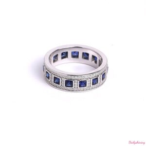 Lab Created Blue Sapphire Ring – Channel Set Sapphire Band Ring