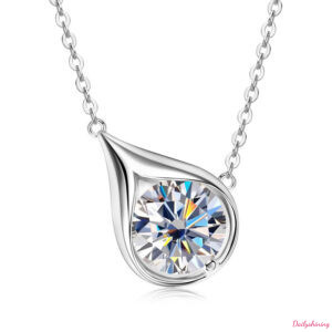 Large Moissanite Pendant – Teardrop design