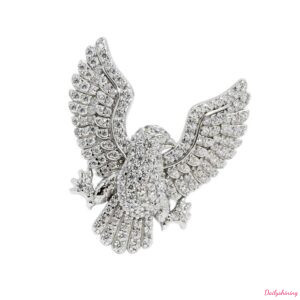 Mens Moissanite Rings – Eagle Wing Iced Out 925 Sterling Silver Statement Ring