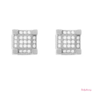 Moissanite Earrings Men's – Square Iced Out Stud Earrings