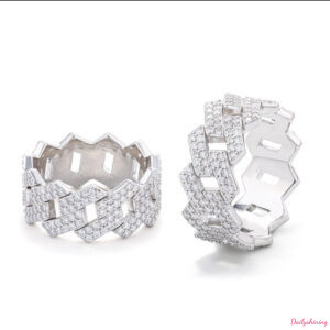 Moissanite Ring for Men – Iced Cuban Link Ring