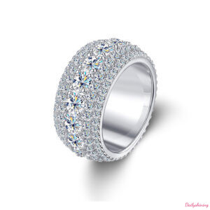 Moissanite Rings for Men – Full Pavé Band
