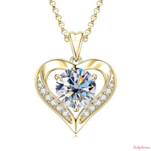 Solitaire Moissanite Necklace – Heart Shape Pendant Necklace