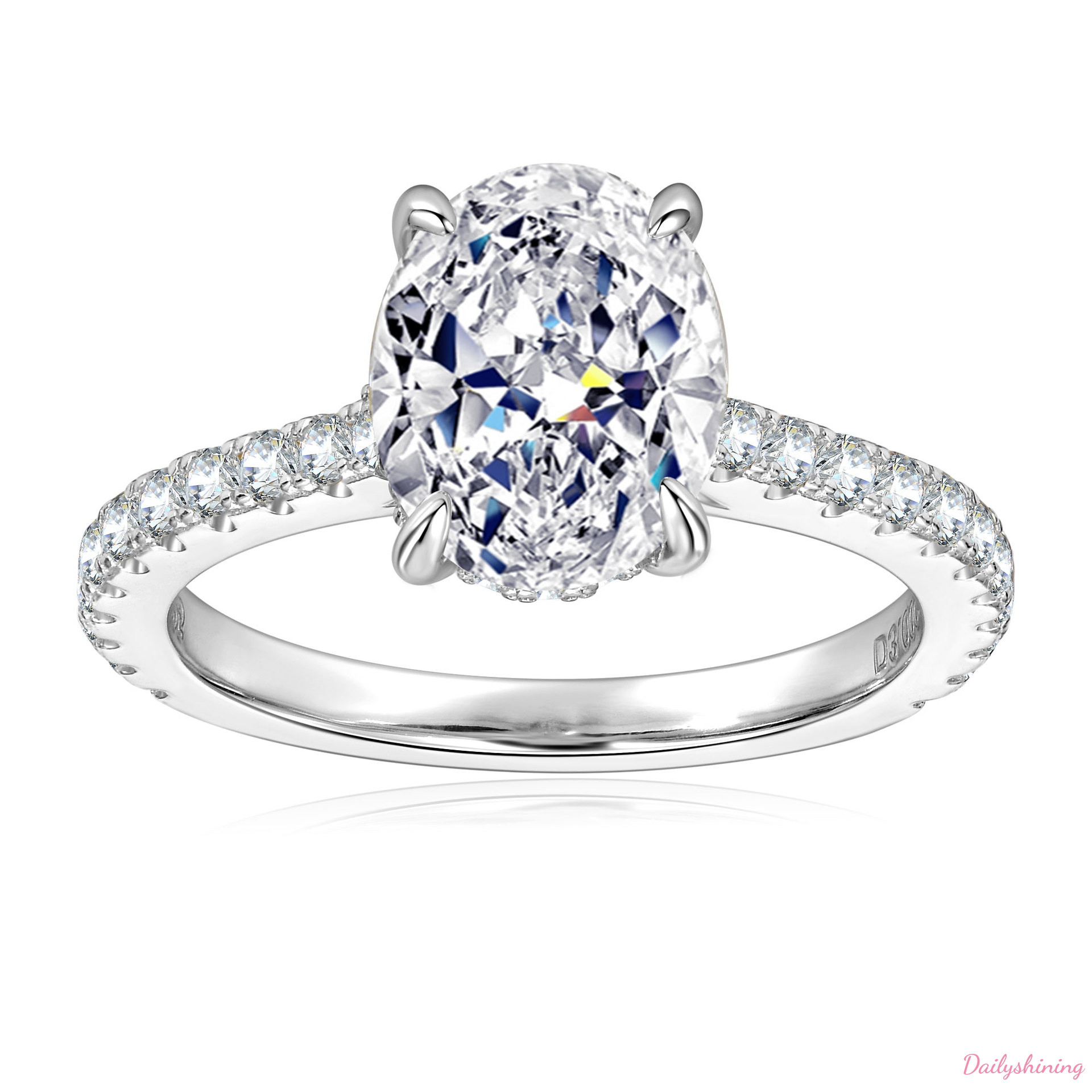 3 CT Women oval moissanite engagement rings