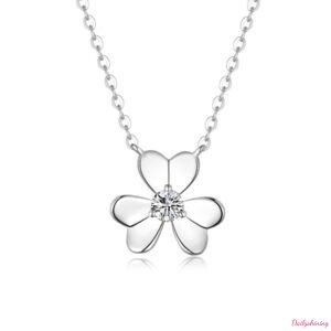 Shamrock Necklace – Minimalist Moissanite S925 Sterling Silver Clover Pendant