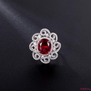 Cocktail ring jewelry Lab-Grown Ruby