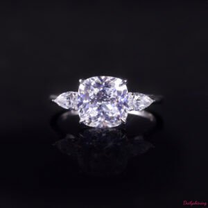 3CT Cushion Cut Moissanite Engagement Ring – Gorgeous Three-Stone Design!