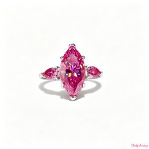 5CT Pink Moissanite Engagement Ring