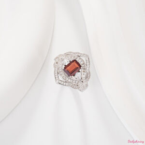 Vintage Floral Engagement Rings | Natural Garnet 925 Silver